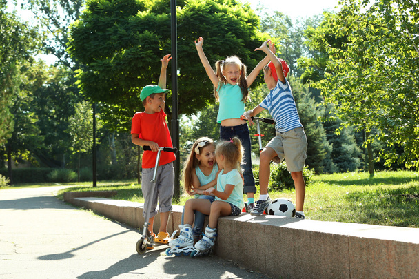 Happy active children in park - Foto, Imagen