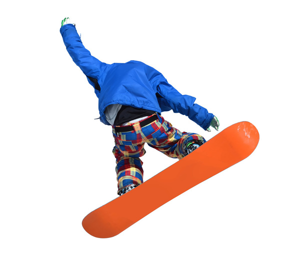 snowboarder with orange board - Photo, image
