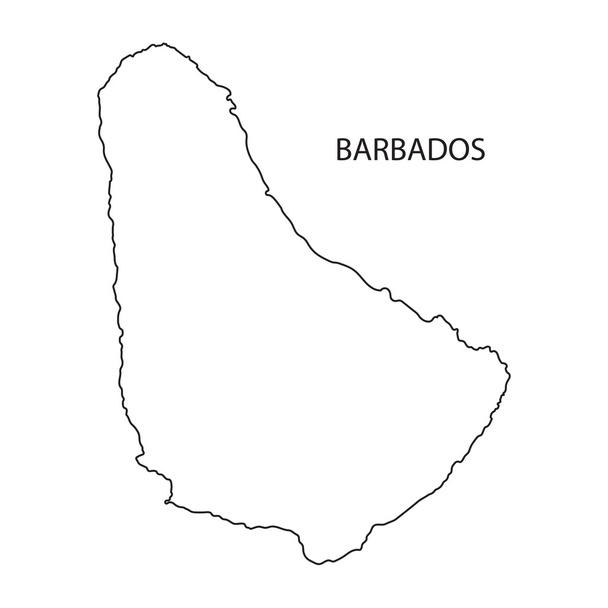 obrys mapy Barbadosu - Vektor, obrázek