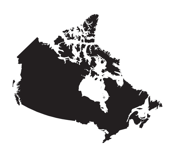 Mapa czarny z Kanada - Wektor, obraz