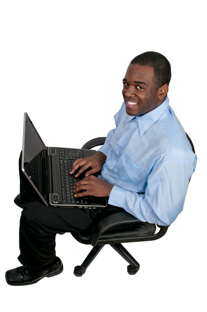 hombre usando la computadora - Foto, imagen