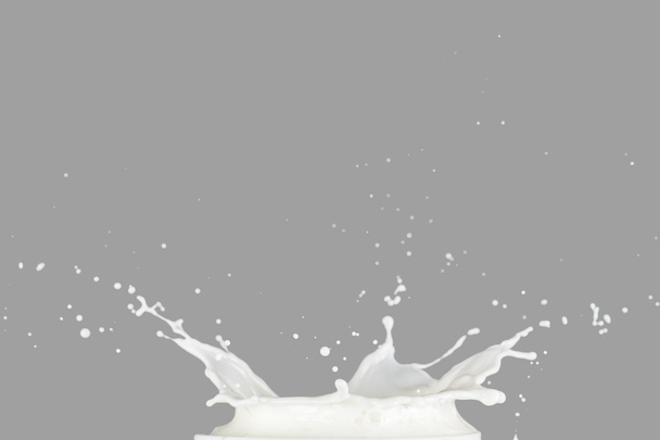 Milk Splashing on gray - Foto, Bild
