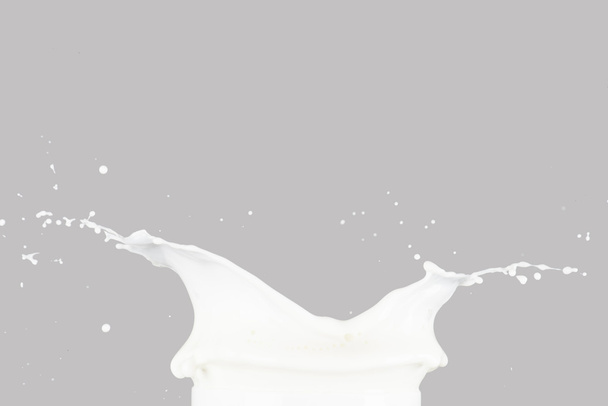 Milk Splashing on gray - Fotoğraf, Görsel
