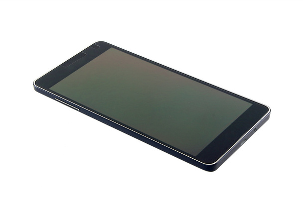 Negro teléfono inteligente moderno aislado sobre fondo blanco - Foto, Imagen