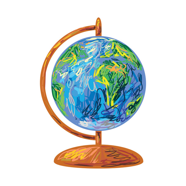 Globe earth model  illustration - Vector, Imagen