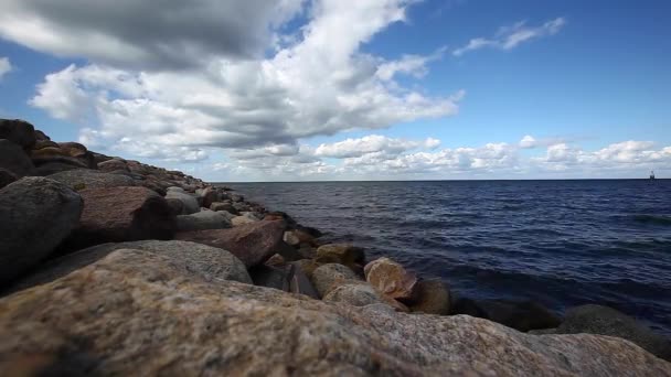 zee en stenen, kustlijn timelapse , - Video