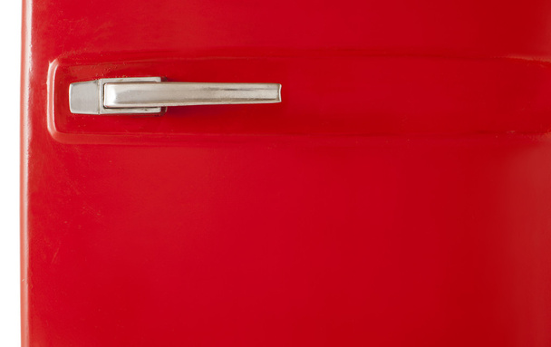 Refrigerador vintage rojo aislado sobre fondo blanco
 - Foto, Imagen