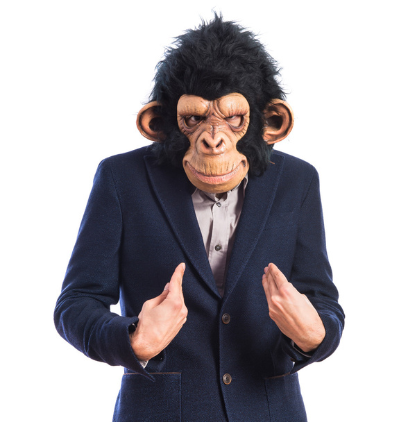 Человек-обезьяна делает неожиданный жест
 - Фото, изображение