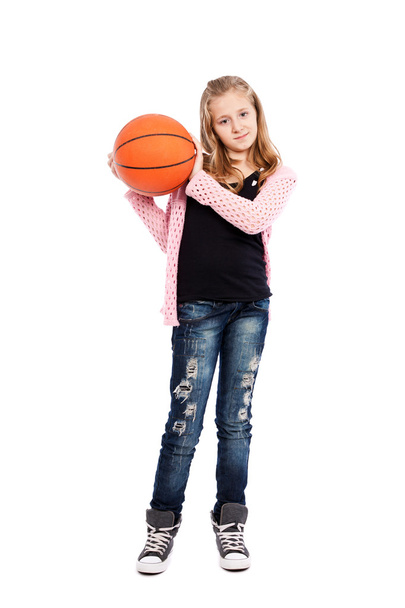 Girl playing basketball - 写真・画像