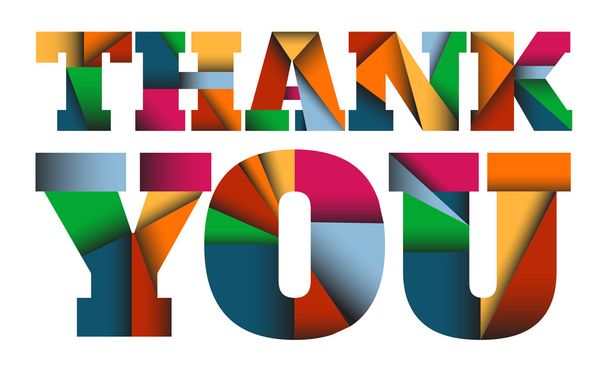 THANK YOU - colorful letters - Vector, Image