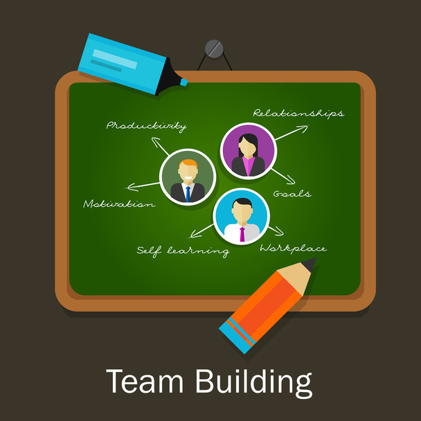 teamwerk gebouw human resources werving - Vector, afbeelding