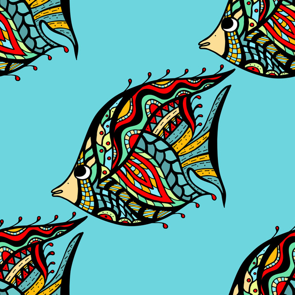 Seamless fish - Вектор,изображение