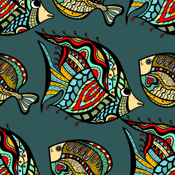 Seamless fish - Wektor, obraz