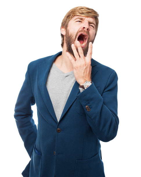 boring businessman yawning - Foto, afbeelding
