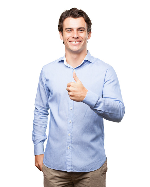 happy young man with okay sign - Foto, Imagem