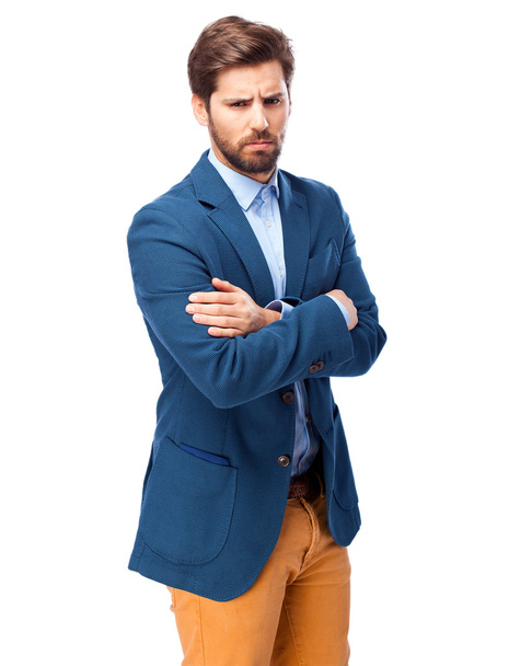 angry businessman cross arms pose - Foto, Imagen