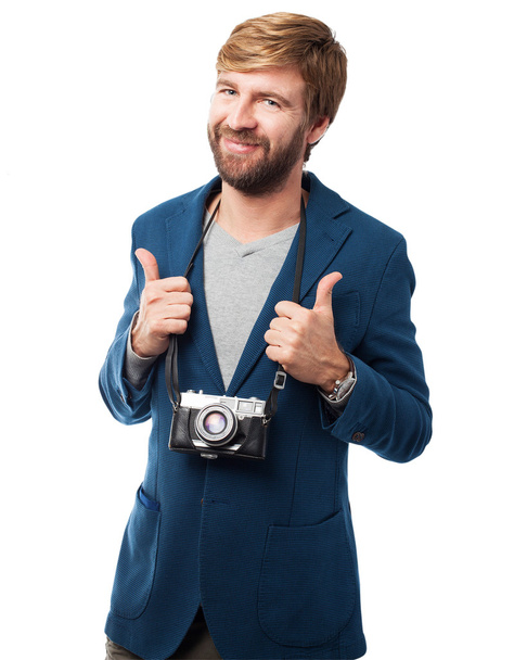 proud businessman with camera - Fotoğraf, Görsel