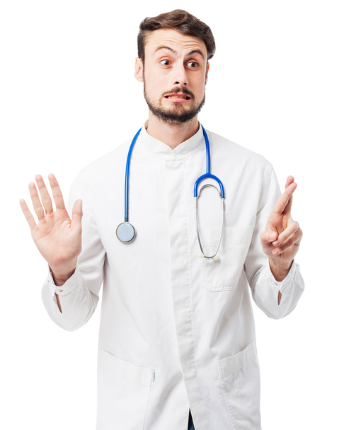 crazy doctor man swearing - Photo, Image