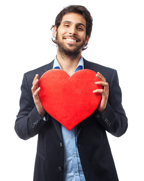 indian businessman with a heart - 写真・画像