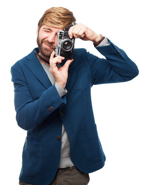 proud businessman with camera - Foto, Imagem