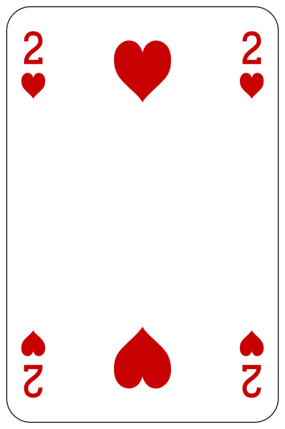 Poker carte à jouer 2 coeur
 - Vecteur, image