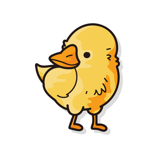 animal chicken doodle - Vector, Imagen