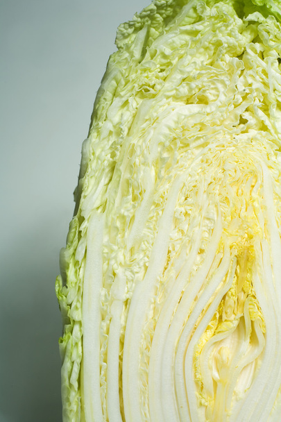 Halved chinese cabbage macro detail. - Fotoğraf, Görsel