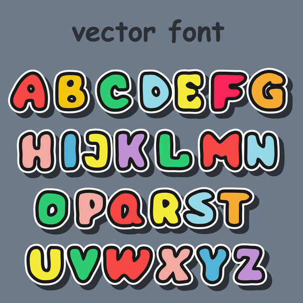 alfabetu angielskiego w stylu cartoon - Wektor, obraz