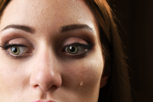 woman with tear drop - Photo, image