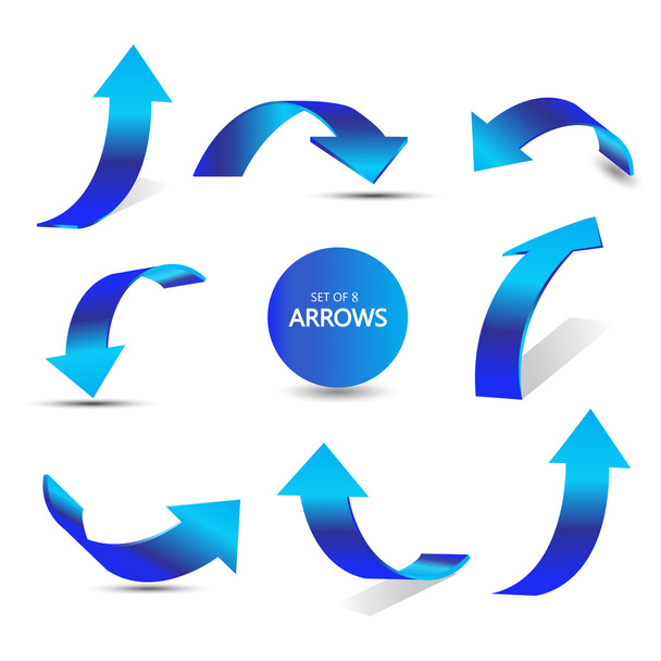 Set of gradient arrows stickers - Vector, Imagen
