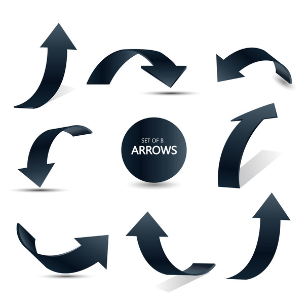 Set of gradient arrows stickers - Vector, Image