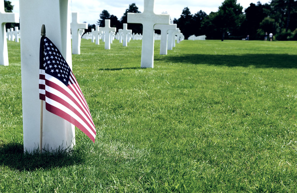 Beyaz Amerikan mezarlıkta geçer - Fotoğraf, Görsel