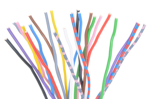 Mnohobarevné elektrické kabely - Fotografie, Obrázek