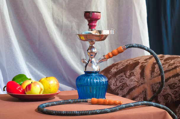 Hookah in interior. Smoking room. Relaxation and resting place. - Photo, Image