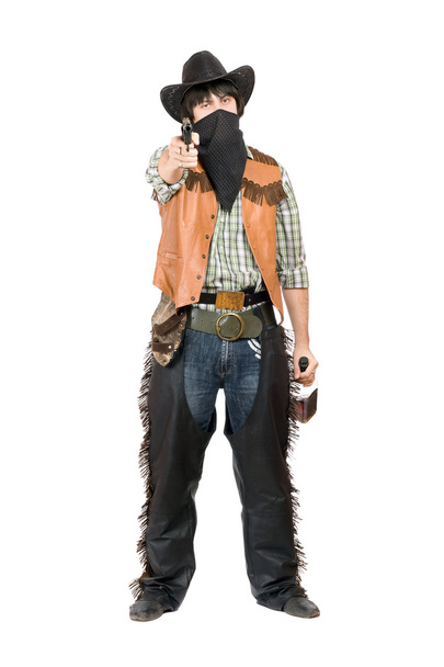 Cowboy with a gun and bottle - Фото, зображення