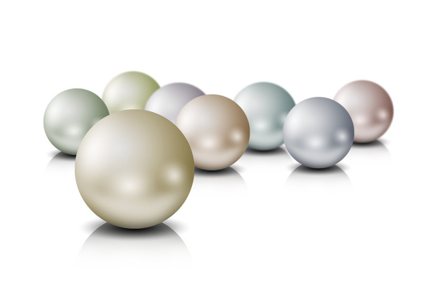 various pearls on white background - Fotó, kép