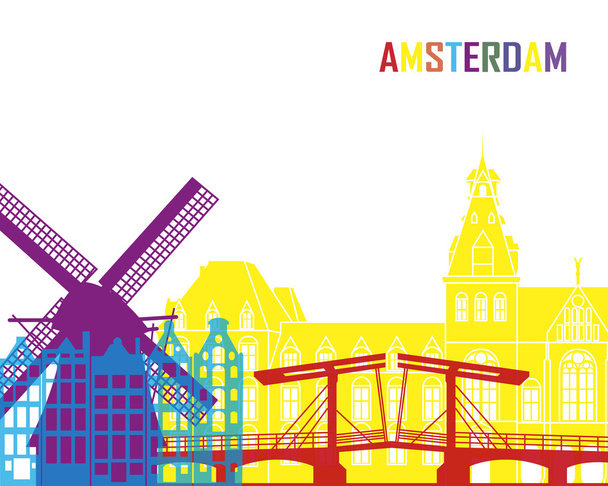 Panoramę Amsterdamu pop - Wektor, obraz
