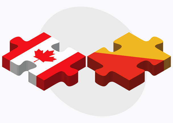 Kanada i Bhutanie flagi - Wektor, obraz
