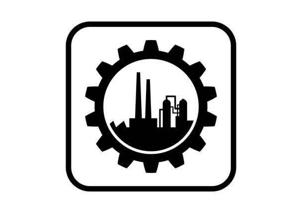 Industrie-Vektor-Symbol auf weißem Hintergrund - Vektor, Bild