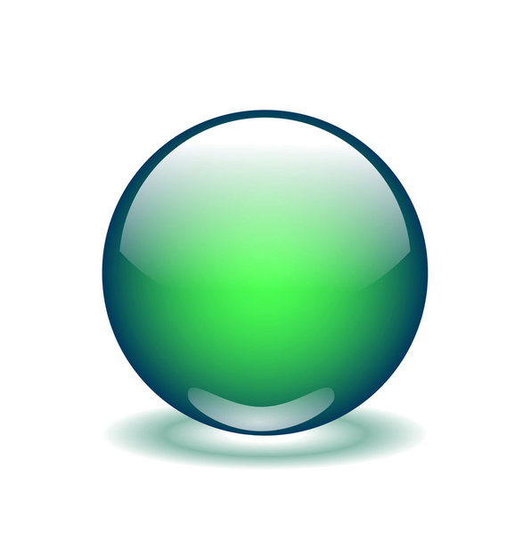 Green glossy sphere - Vector, Image