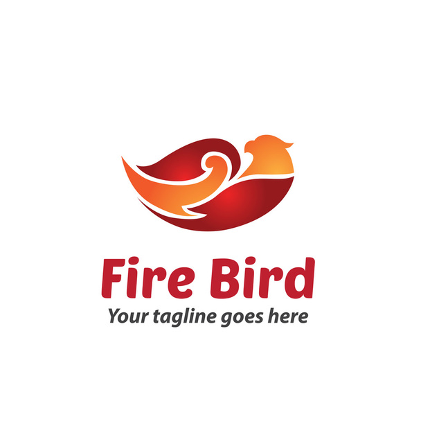 Modelo do logotipo do pássaro de fogo
 - Vetor, Imagem