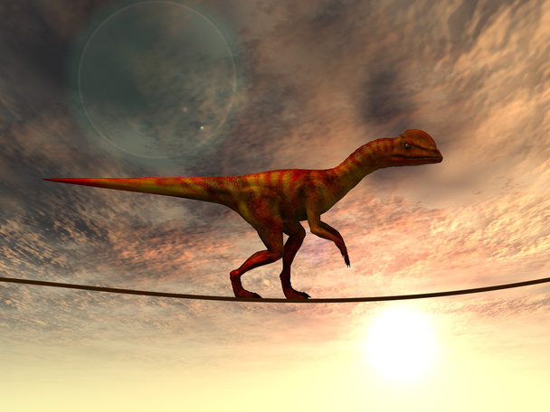 Business-Metapher als wilder schwerer Dinosaurier - Foto, Bild