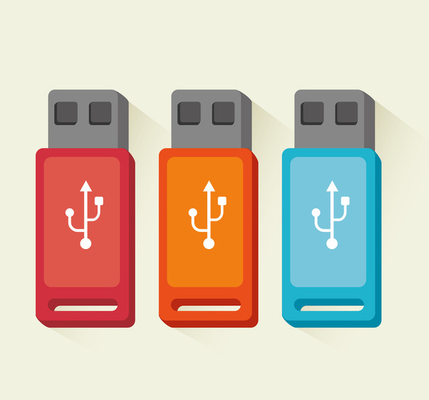 USB-Speicher für tragbare Geräte - Vektor, Bild
