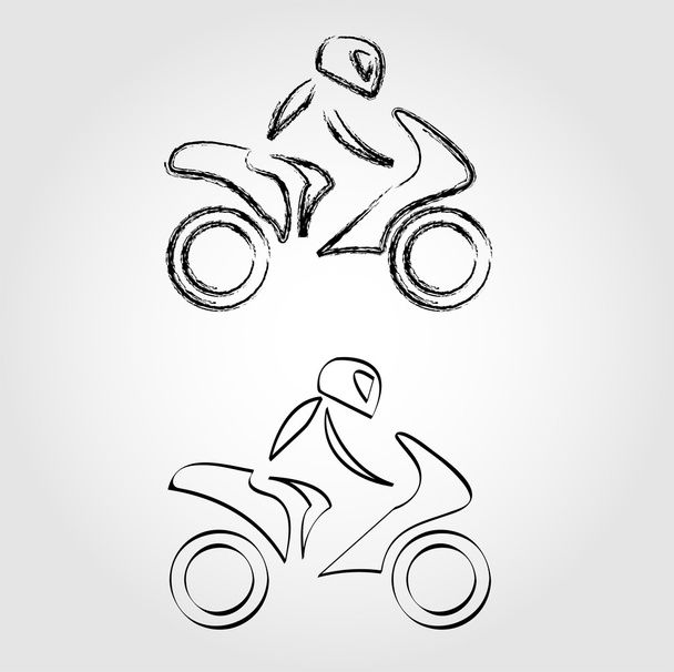 Велосипедист на мотоциклі з ефектом ескізу
 - Вектор, зображення