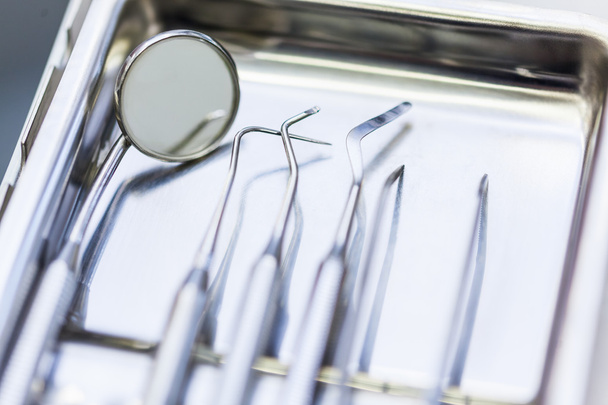 Set Of Metal Dentist's Medical Equipment - Photo, image
