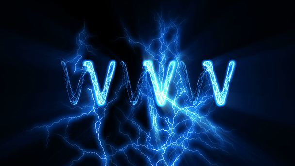 WWW Word Text Animation with Electrical Lightning - Felvétel, videó