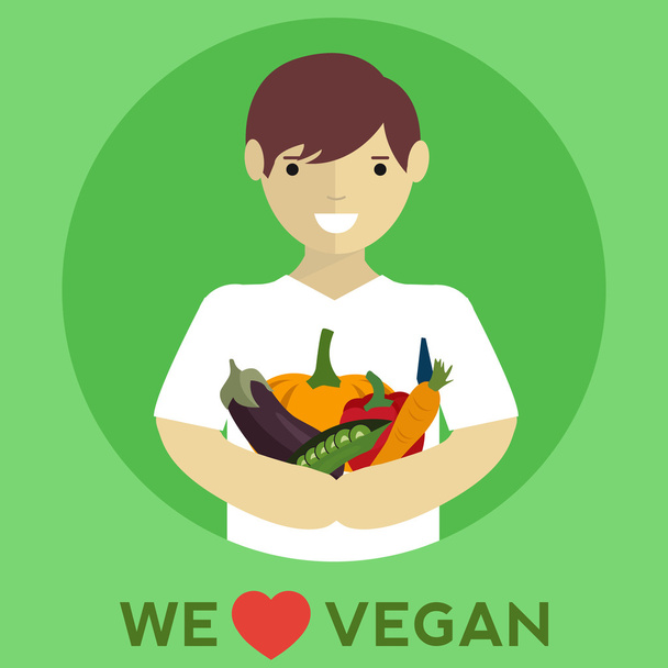 Concepto de comida vegana
 - Vector, imagen