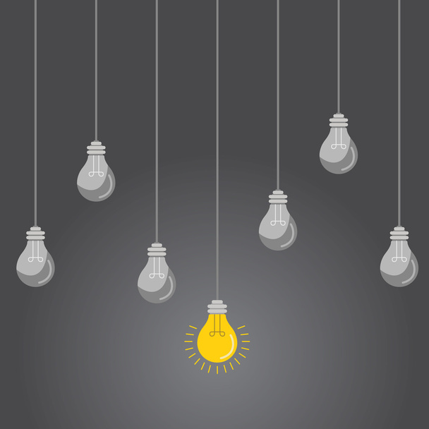 Concepto de idea con bombillas
 - Vector, imagen
