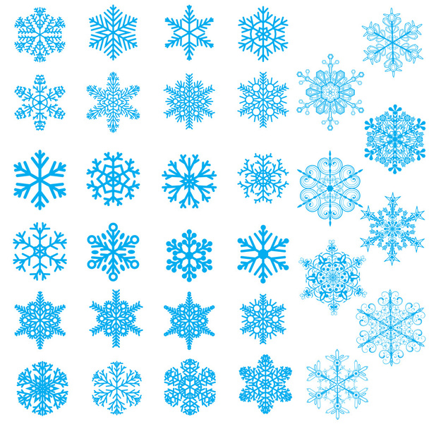 aantal sneeuwvlokken - Vector, afbeelding