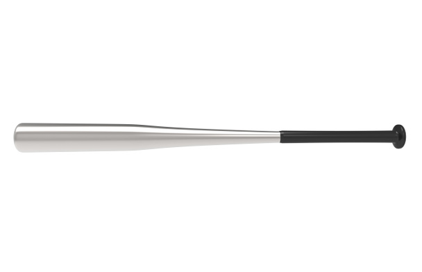 Taco de beisebol - vista lateral prata
 - Foto, Imagem